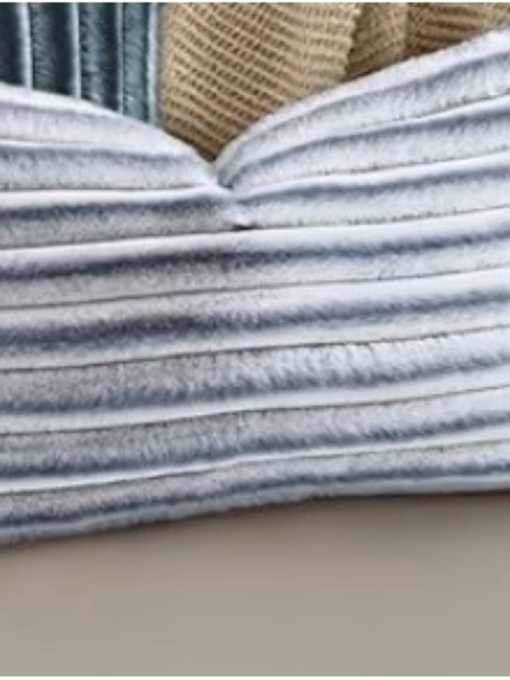 Grey/White Faux Fur Pillow Covers